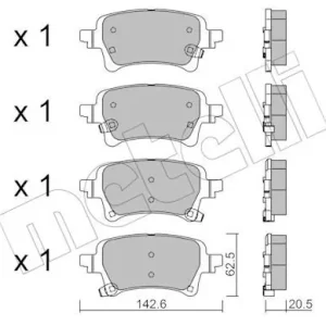 Dostępne od ręki Zestaw klocków hamulcowych, hamulce tarczowe METELLI 22-1376-0