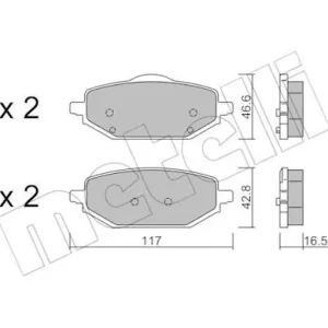 Zestaw klocków hamulcowych, hamulce tarczowe METELLI 22-1395-0 Do wyczerpania zapasów