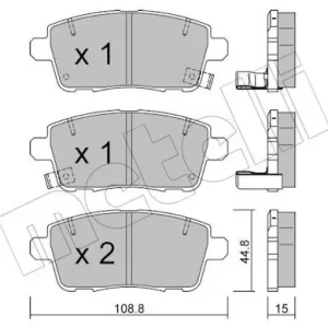 Darmowa dostawa Zestaw klocków hamulcowych, hamulce tarczowe METELLI 22-1400-0