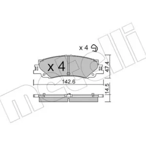 Zestaw klocków hamulcowych, hamulce tarczowe METELLI 22-1402-0 Wyjątkowa oferta