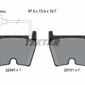 Zestaw klocków hamulcowych, hamulce tarczowe TEXTAR 2249101 Niska cena