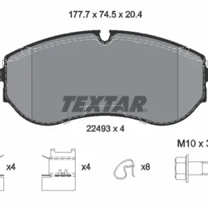 Zestaw klocków hamulcowych, hamulce tarczowe TEXTAR 2249301 Nowy