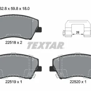 Zestaw klocków hamulcowych, hamulce tarczowe TEXTAR 2251801 Bestseller