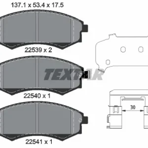 Zestaw klocków hamulcowych, hamulce tarczowe TEXTAR 2253901 Nowość