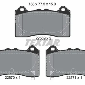 Zestaw klocków hamulcowych, hamulce tarczowe TEXTAR 2256901 Łatwy zwrot