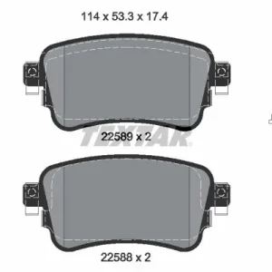 Popularny Zestaw klocków hamulcowych, hamulce tarczowe TEXTAR 2258801