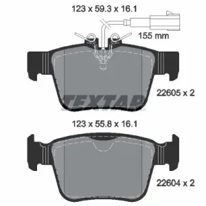 Zestaw klocków hamulcowych, hamulce tarczowe TEXTAR 2260501 Szybka wysyłka