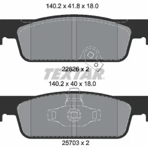 Premium Zestaw klocków hamulcowych, hamulce tarczowe TEXTAR 2262601