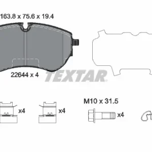 Zestaw klocków hamulcowych, hamulce tarczowe TEXTAR 2264401 Obniżka ceny