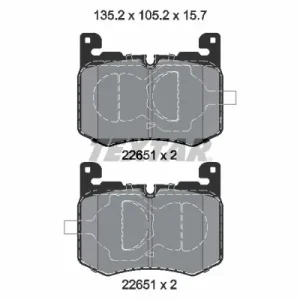 Zestaw klocków hamulcowych, hamulce tarczowe TEXTAR 2265101 Do wyczerpania zapasów