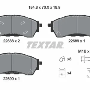 Zestaw klocków hamulcowych, hamulce tarczowe TEXTAR 2268801 Oferta czasowa