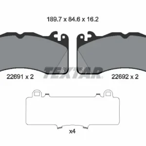 Dodaj do koszyka Zestaw klocków hamulcowych, hamulce tarczowe TEXTAR 2269101