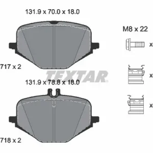 Zestaw klocków hamulcowych, hamulce tarczowe TEXTAR 2271701 Wyprzedaż