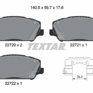 Kup online Zestaw klocków hamulcowych, hamulce tarczowe TEXTAR 2272001