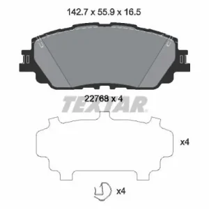 Zestaw klocków hamulcowych, hamulce tarczowe TEXTAR 2276801 Promocja