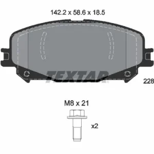 Zestaw klocków hamulcowych, hamulce tarczowe TEXTAR 2280301 Do wyczerpania zapasów