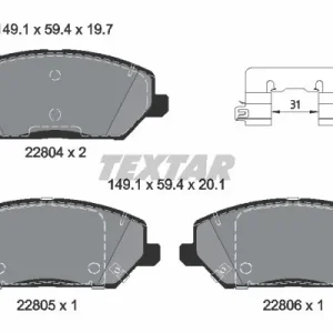 Zestaw klocków hamulcowych, hamulce tarczowe TEXTAR 2280401 Kup online