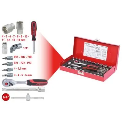 Zniżka ZESTAW KLUCZY NASADOWYCH 1/4 6KT, 30CZ