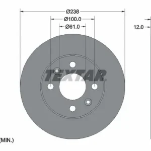 Kup online Tarcza hamulcowa TEXTAR 92036103