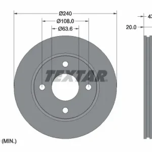 Oferta czasowa Tarcza hamulcowa TEXTAR 92051003