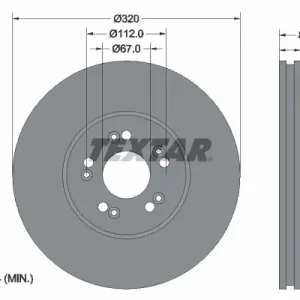 Nowość Tarcza hamulcowa TEXTAR 92056600