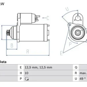Dostępne od ręki Rozrusznik 12V BOSCH 0986020220 02T911023T